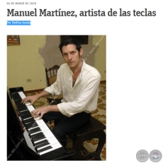MANUEL MARTNEZ, ARTISTA DE LAS TECLAS - Por DELFINA ACOSTA - Sbado, 06 de Marzo de 2010
